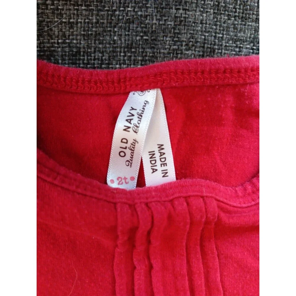 Old Navy Dress 2T Red Ruffle Short Sleeve Tie Waist